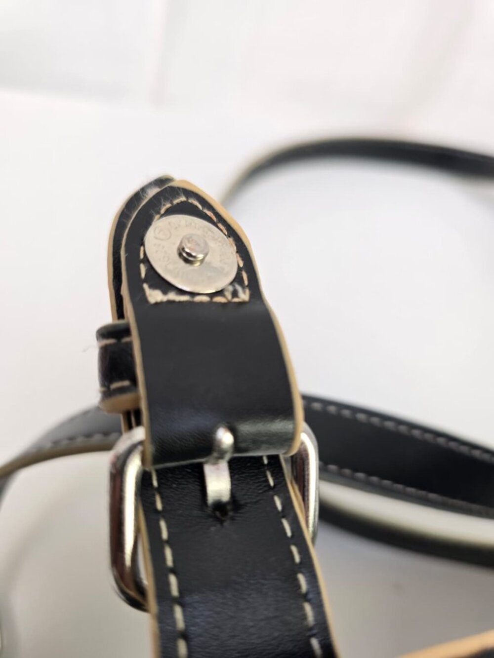 TOPSHOP Black Leather Satchel Bag – Adjustable Strap & Buckle Detail - Picture 15 of 17